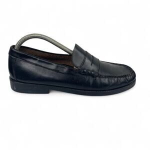 G.H. Bass Black Leather Penny Loafers Men Sz 9.5 Walton Dress Shoes Preppy